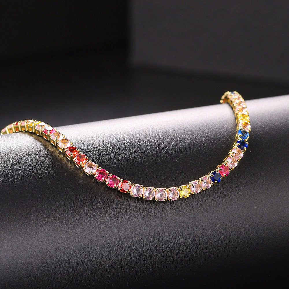 European And American Popular Hip-hop Zircon Tennis Chains For Men And Women