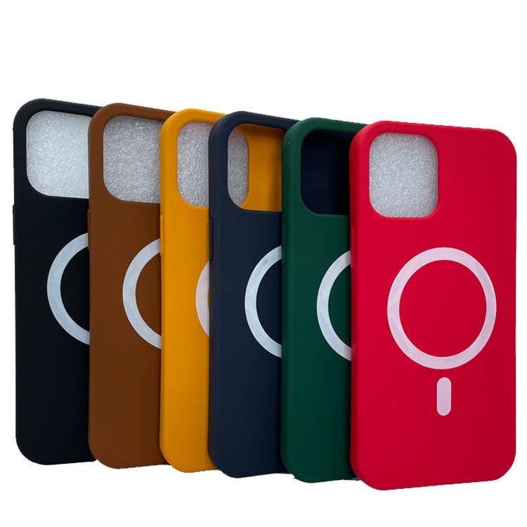 Compatible with Apple, Silicone Magnetic Phone Case Magsafe Magnetic Charging