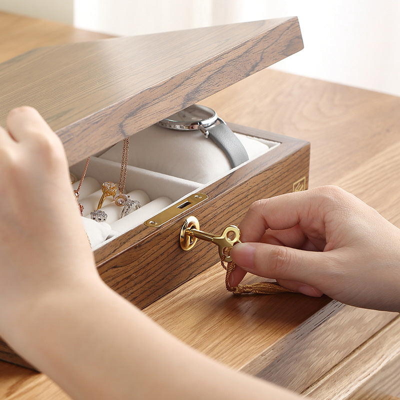 Necklace Jewellery With Lock Solid Wood Hand