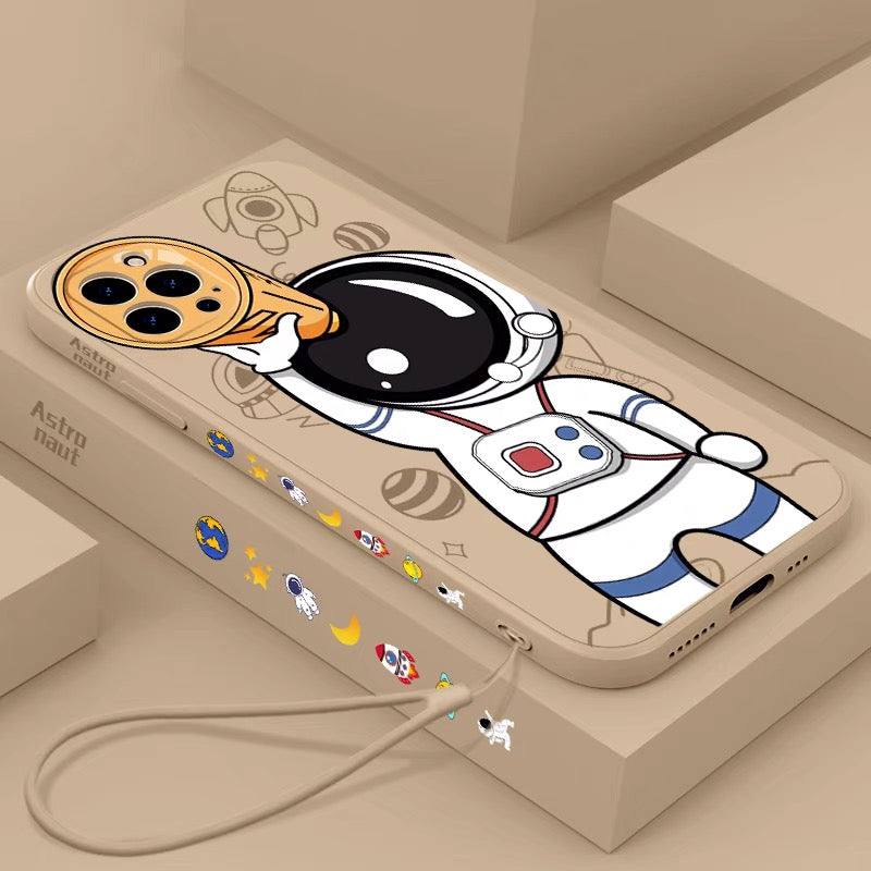 Compatible With , Cartoon Astronaut Creative Planet Silicone Phone Case