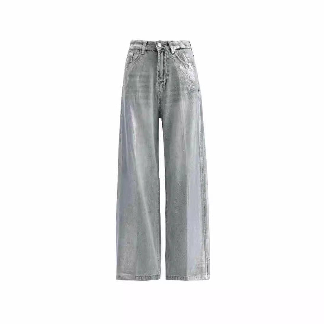 Europäische und amerikanische Mode Retro Heiße Silber Lose Jeans