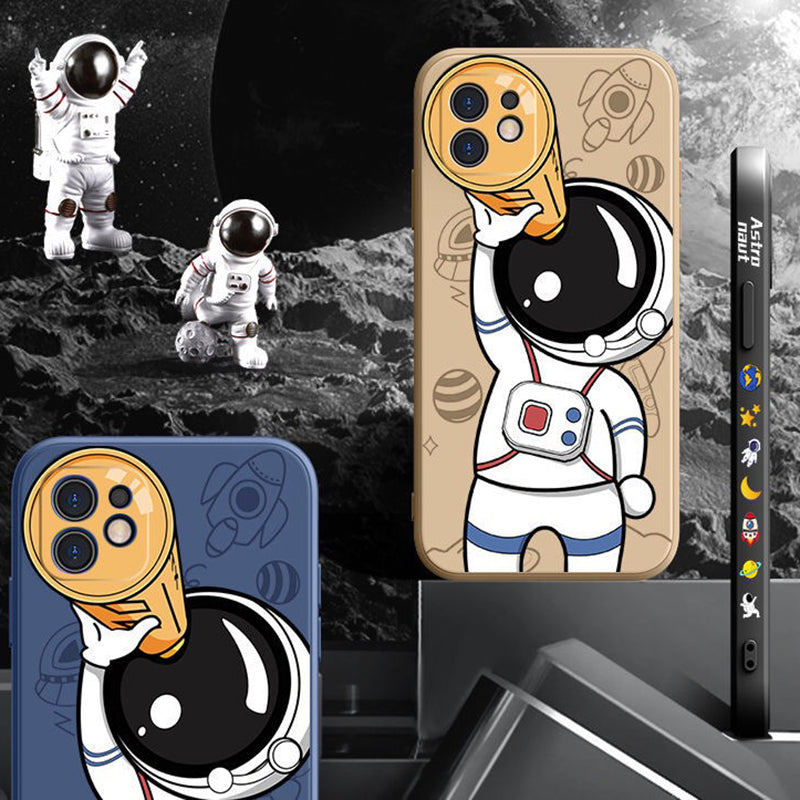 Compatible With , Cartoon Astronaut Creative Planet Silicone Phone Case