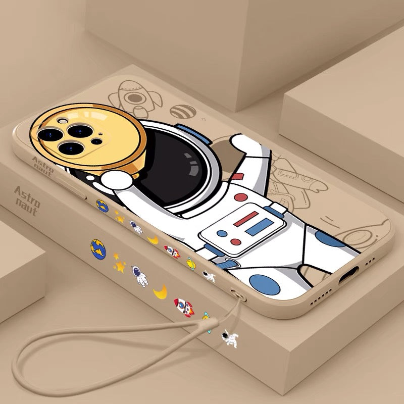 Compatible With , Cartoon Astronaut Creative Planet Silicone Phone Case