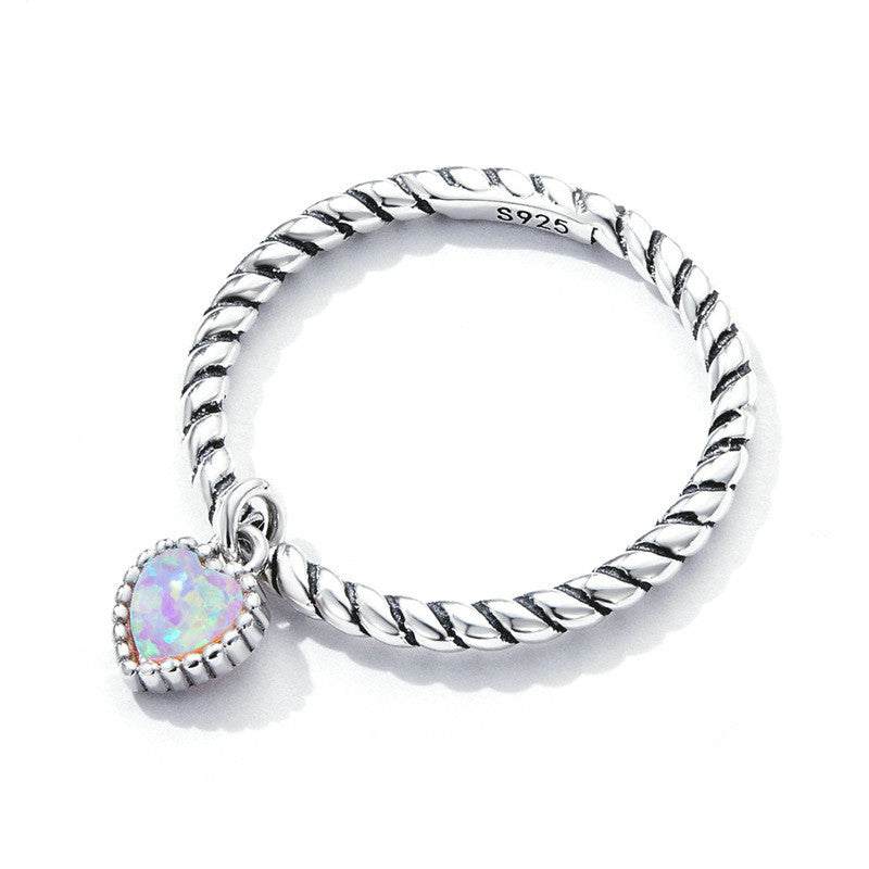 Ins Wind Opal Fried Dough Twist Ring Wall Ring Handwear