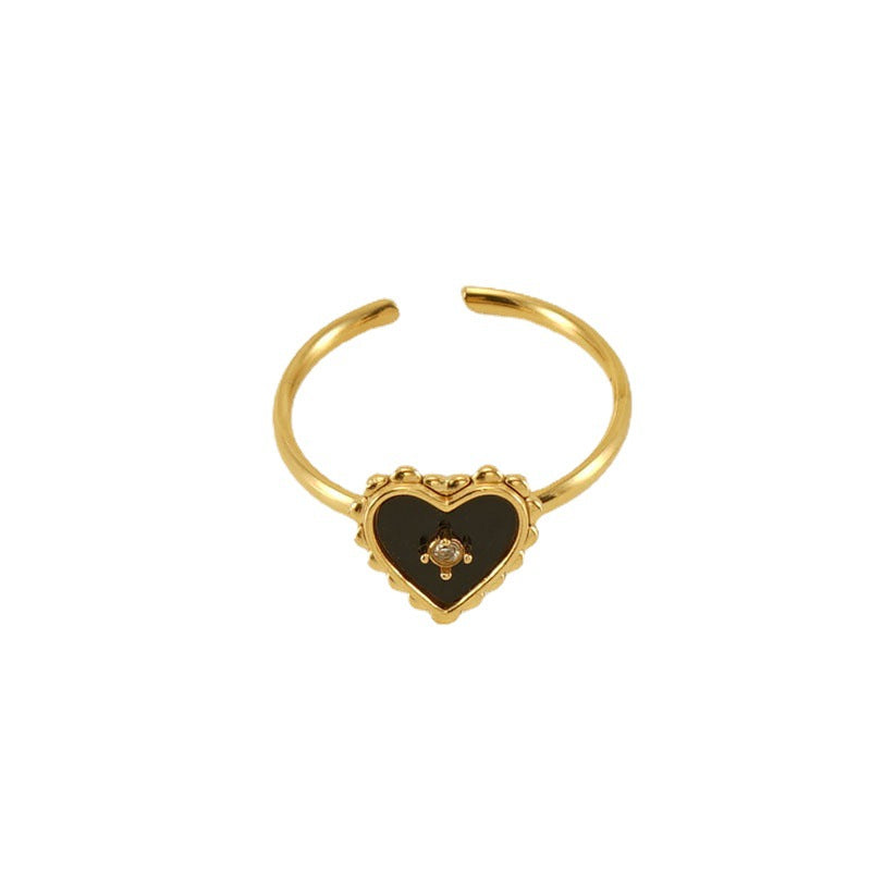 Heart-shaped Stainless Steel Ring Female Niche