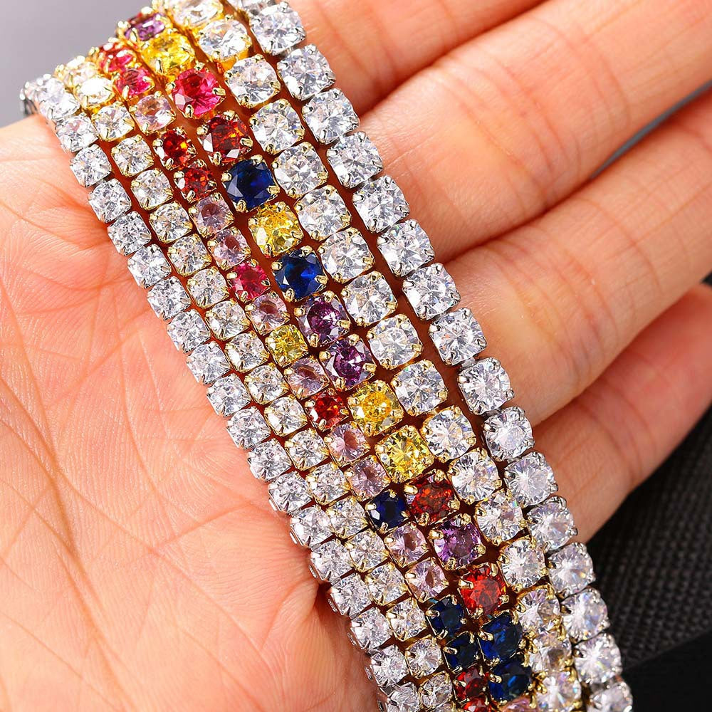 European And American Popular Hip-hop Zircon Tennis Chains For Men And Women