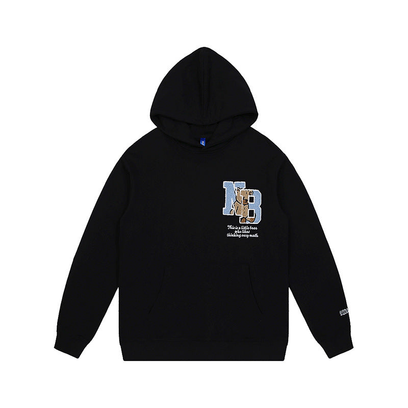 Loose Towel Embroidery Craft Couple Wear Casual Hooded Sweater Men