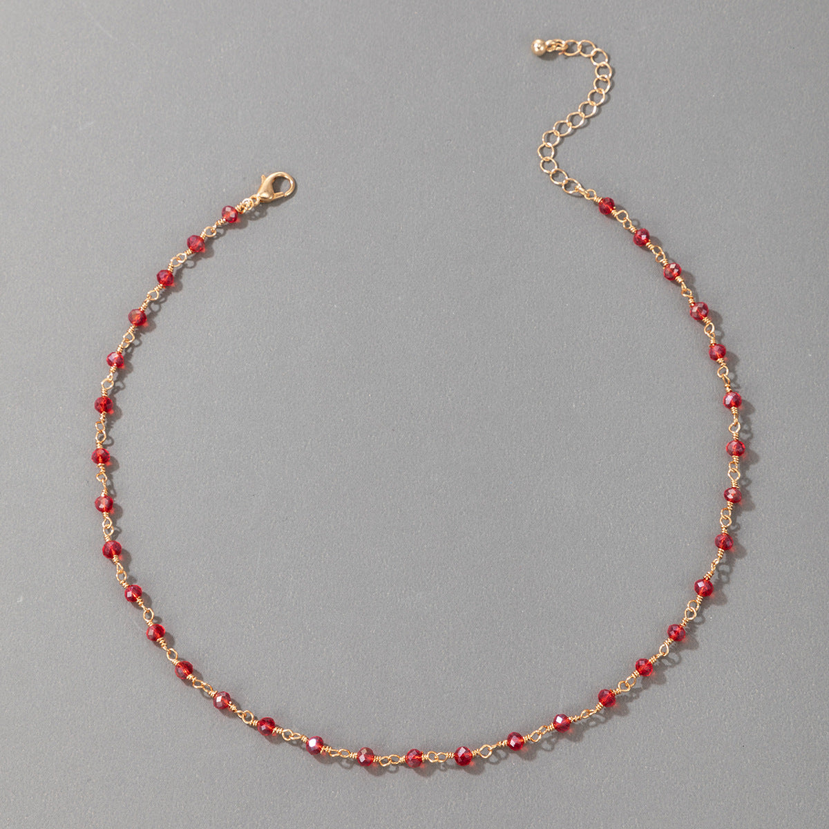 Necklace Bohemian Style Necklace Festive Red Simple Ins Single Layer Fashion Wear Matching Necklace