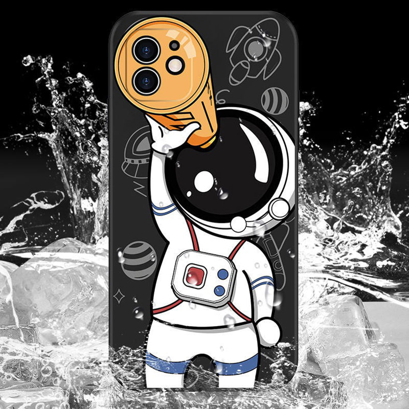 Compatible With , Cartoon Astronaut Creative Planet Silicone Phone Case