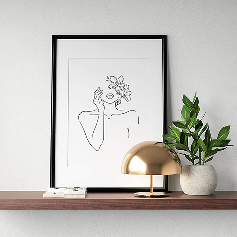 A Set Of 4 Decorative Minimalist Linear Art Print Aesthetic Painting Posters