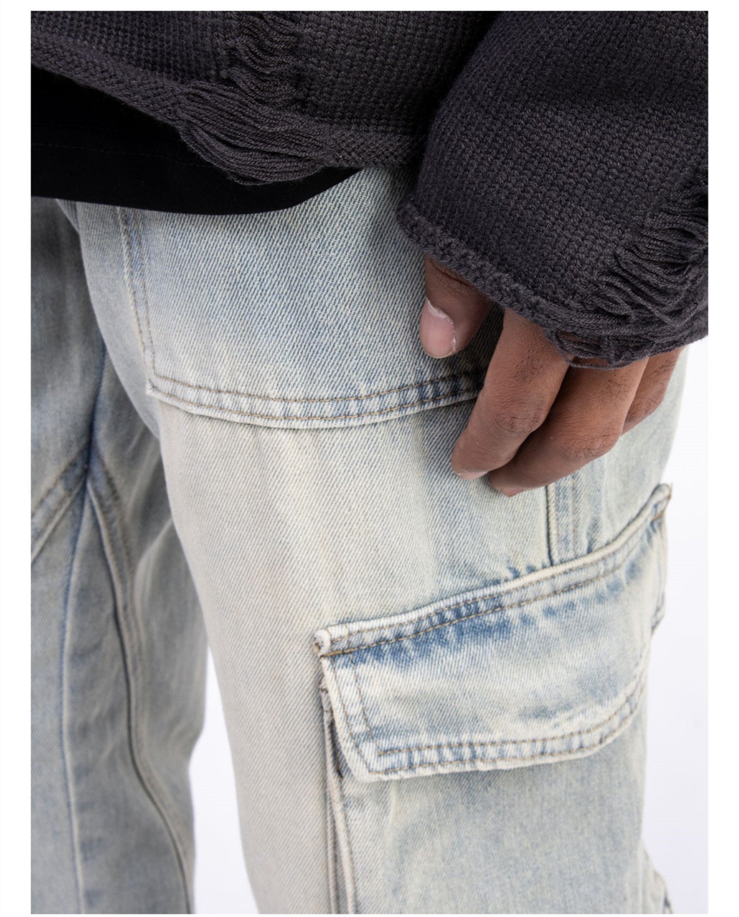Herbst und Winter im amerikanischen Stil gewaschene und gefertigte alte mikro elastische Jeans mit Reiß verschluss Design am Saum für lässige Hosen
