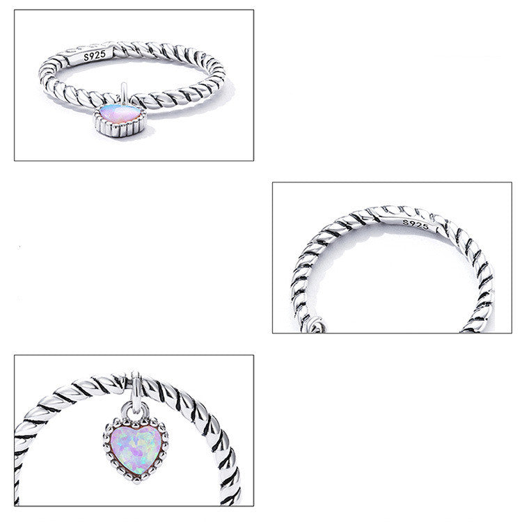 Ins Wind Opal Fried Dough Twist Ring Wall Ring Handwear