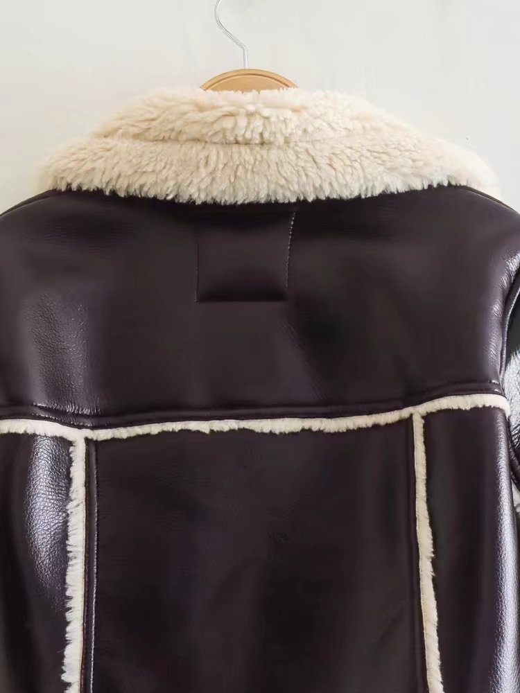 Frauen Kurze Revers Lange Hülse Dünne Mode Persönlichkeit Jacke Jacke