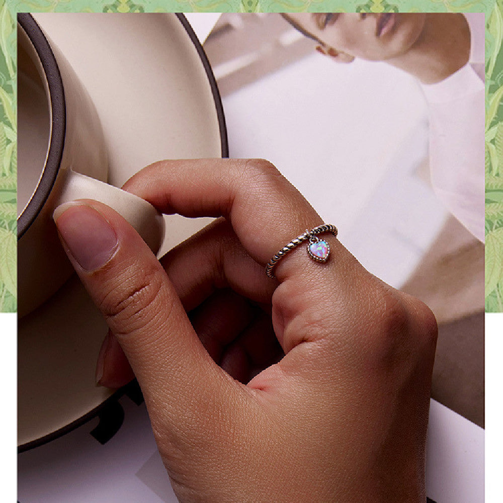 Ins Wind Opal Fried Dough Twist Ring Wall Ring Handwear