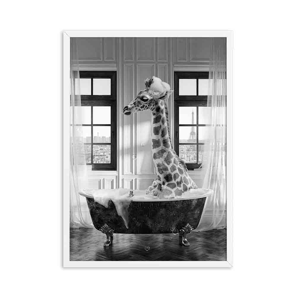 Canvas Painting Animal Posters Camel Elephant Giraffe Children's Bathroom