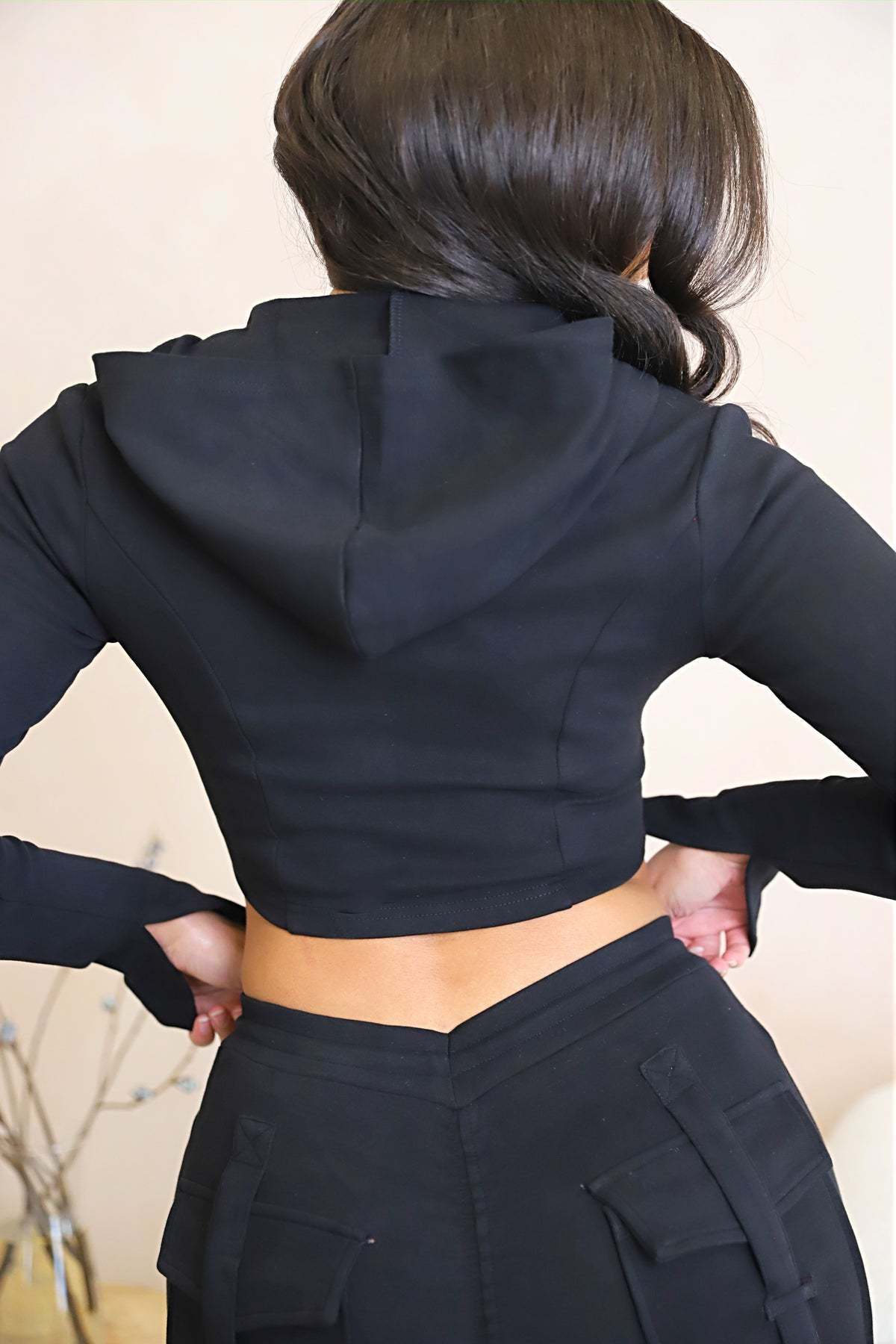 Cargo Pocket Kordel zug Taille Split Hosenbeine