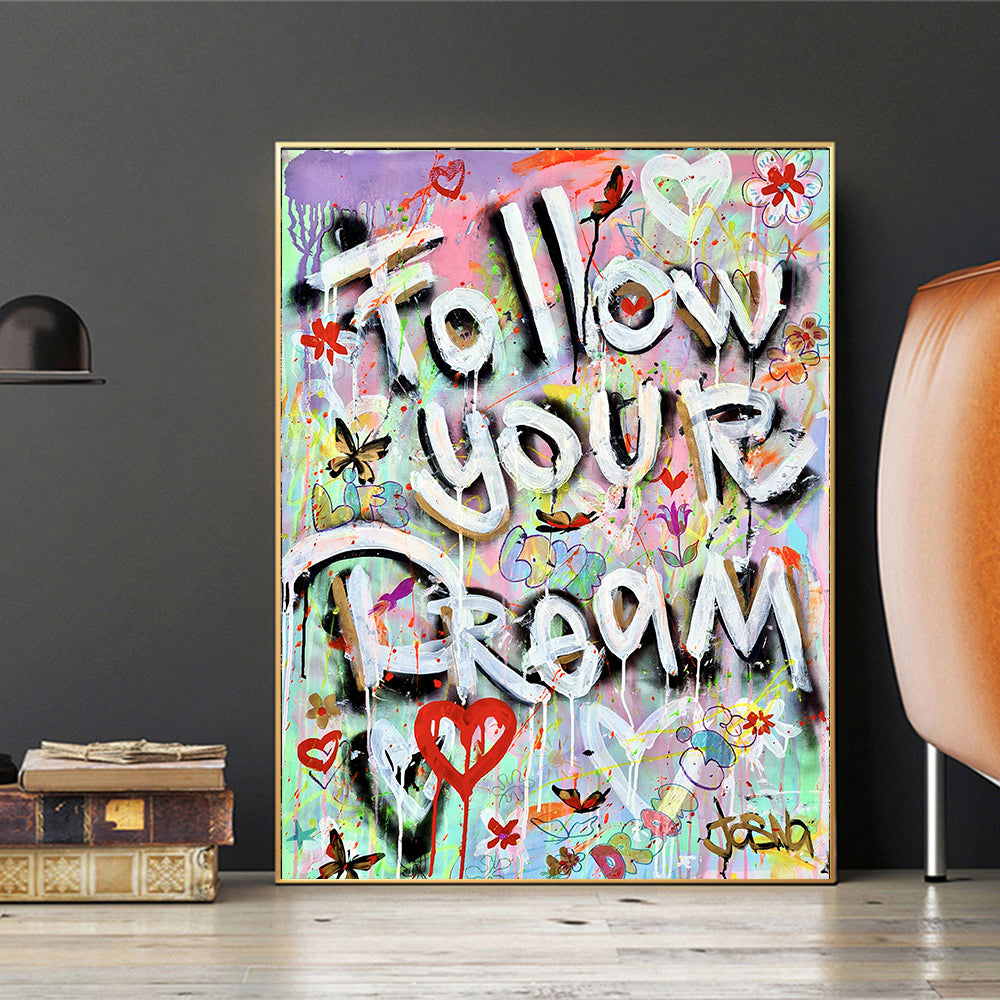 Graffiti Canvas Painting Inspirational Poster Print Wall