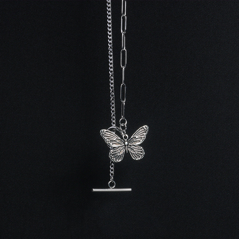 Butterfly necklace distressed bracelet