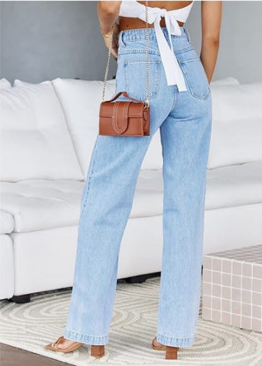 Mode Damen Jeans Lose All-Matching Straight