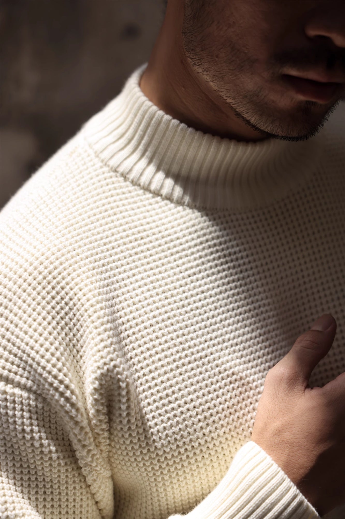 Thickened Half-high Collar Sweater Men's Cotton Thick