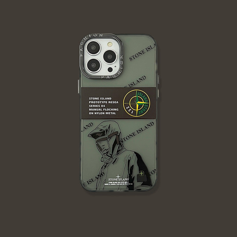 Stone Label Suitable For IPhone13promax Phone Case 14 Apple 12 Creative Text 11 All-inclusive Protective Case