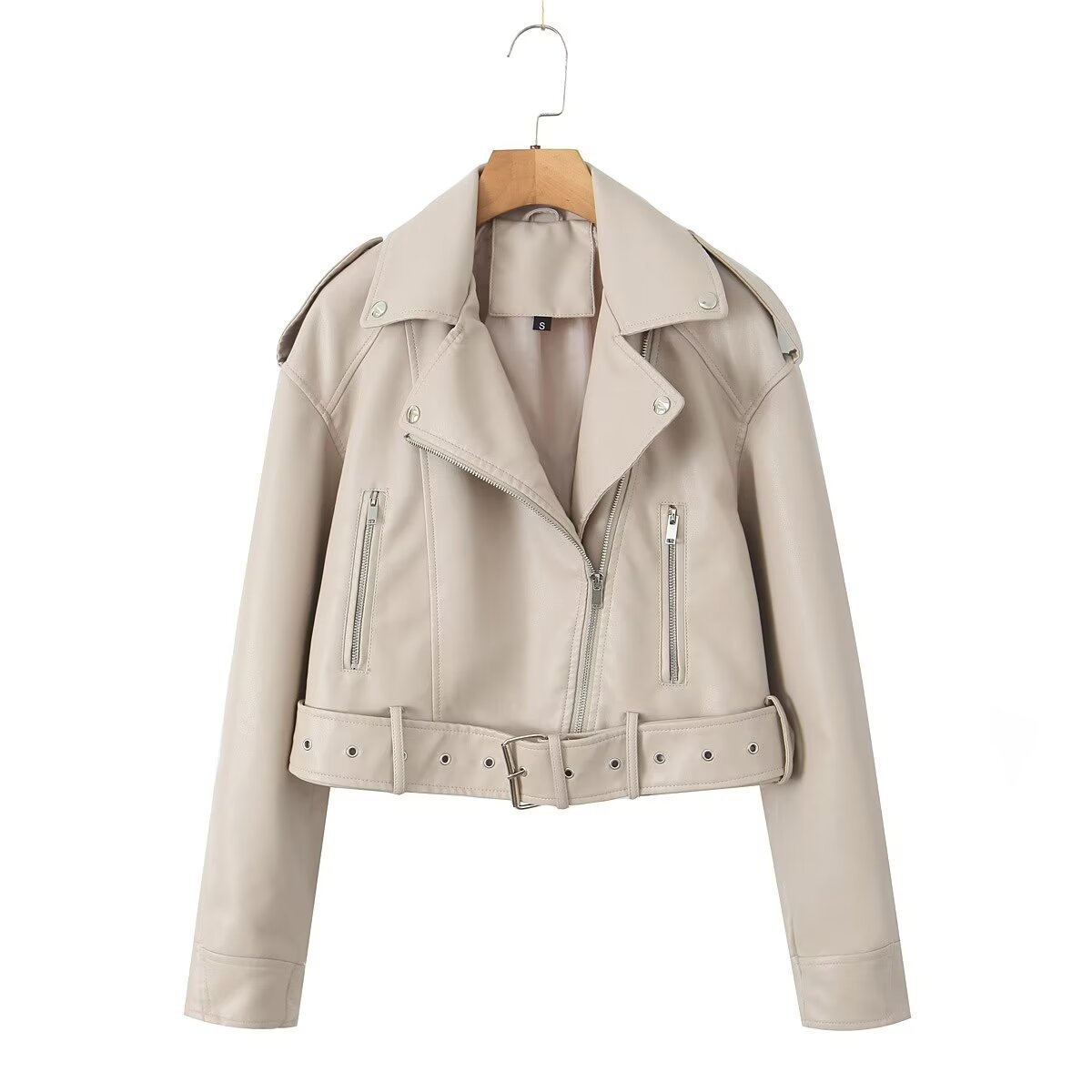 Gewaschene Leder Motorrad jacke Frauen