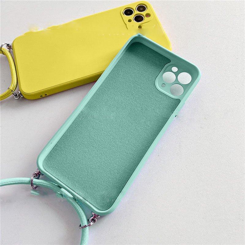 Creative And Simple Liquid Silicone Lanyard Phone Case