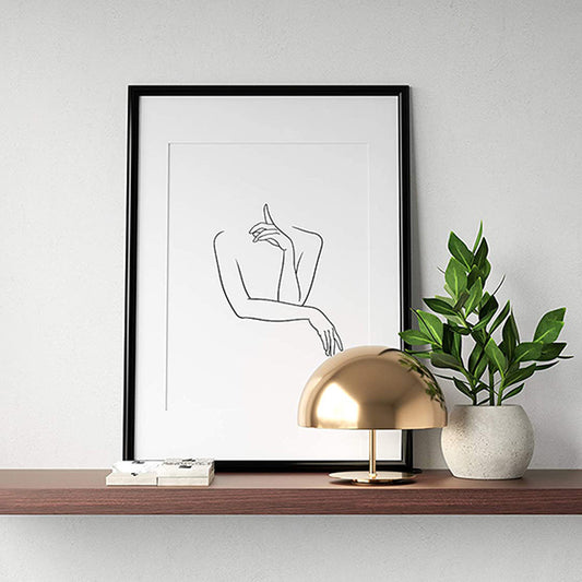 A Set Of 4 Decorative Minimalist Linear Art Print Aesthetic Painting Posters