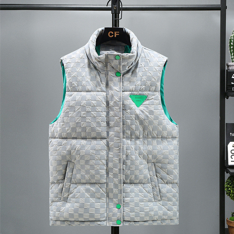 Embroidered Cotton Vest Men's Winter Men's New Stand-up Collar Cotton Vest Cotton Work Clothes