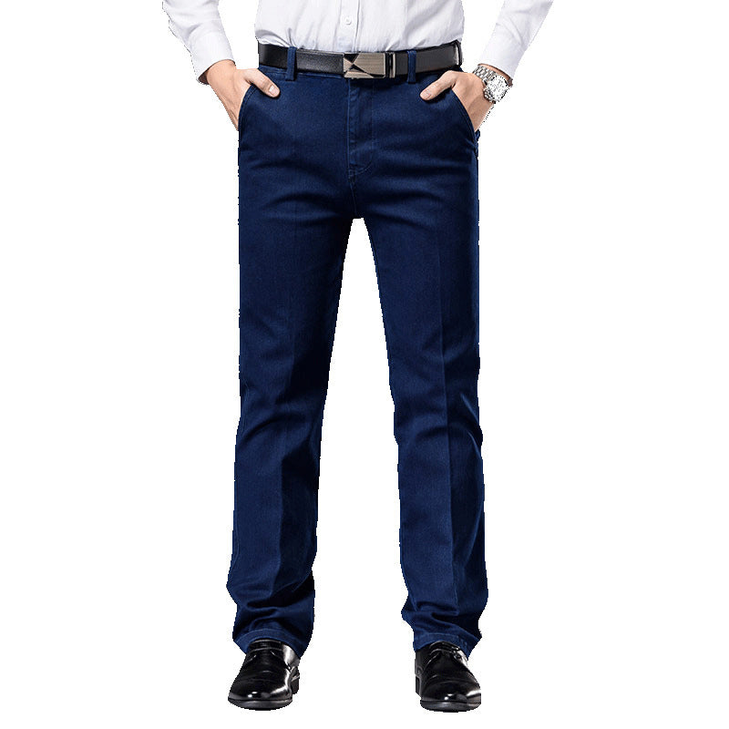 Stretch-lässige Herren hose mit gerader hoher Taille Jeans