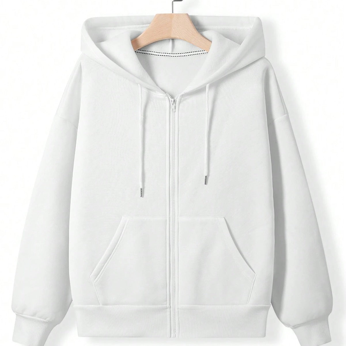 New Outdoor Drawstring Hoodie Zipper Pocket Casual Sweatshirt