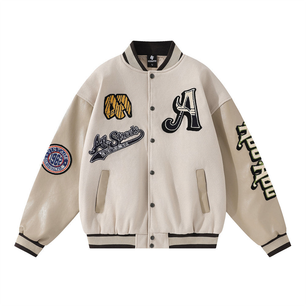 Fashion Brand European And American Embroidery Letter Pilot Baseball Uniform Men