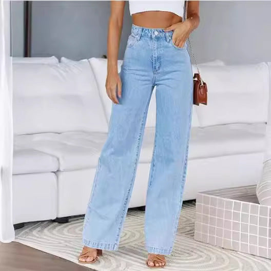 Mode Damen Jeans Lose All-Matching Straight