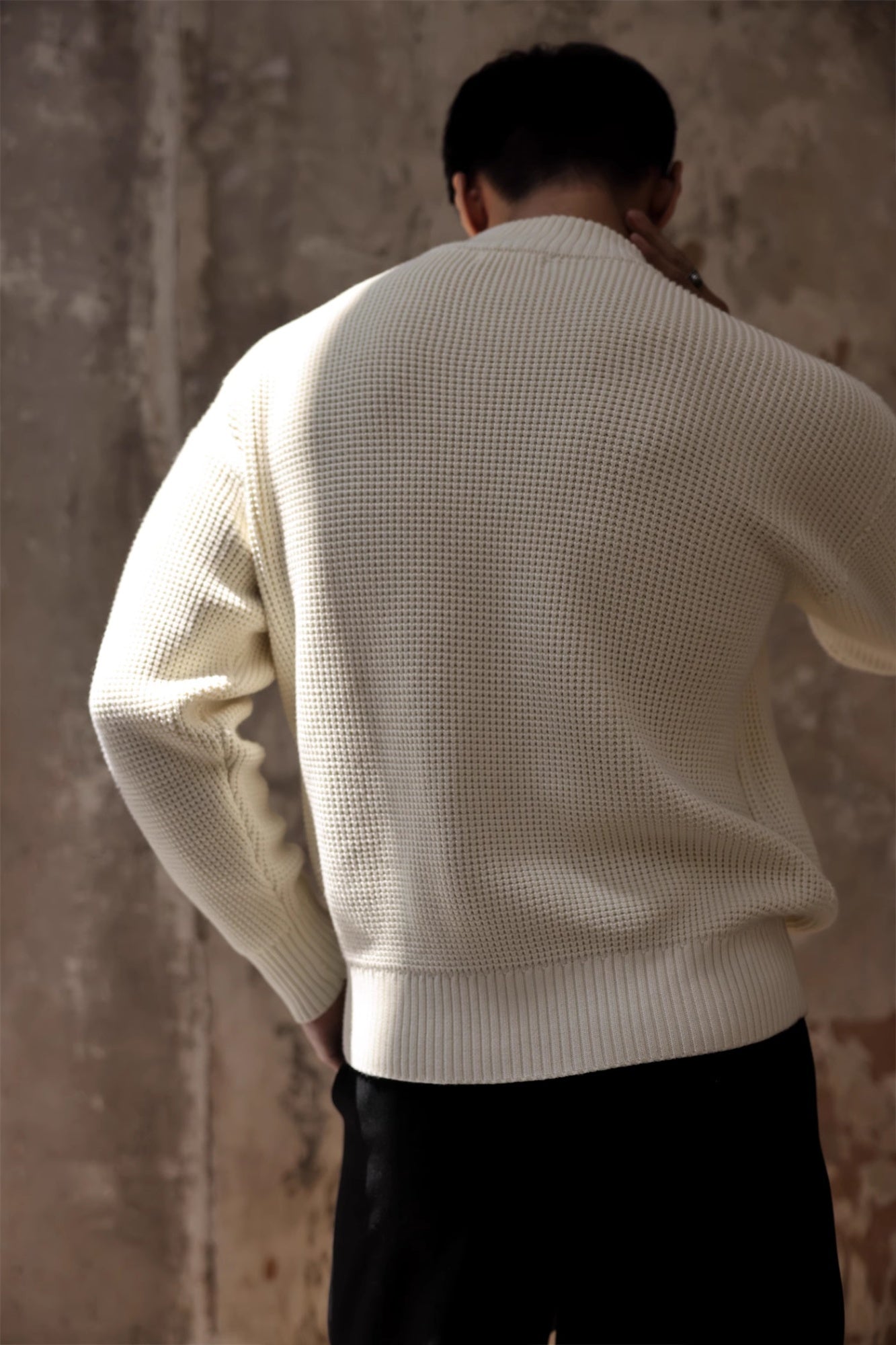 Thickened Half-high Collar Sweater Men's Cotton Thick