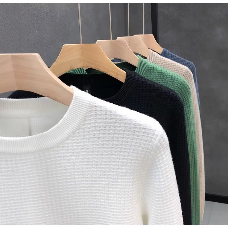 Loose Round Neck Sweater Men's Knitted Shirt