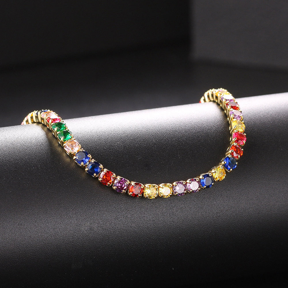 European And American Popular Hip-hop Zircon Tennis Chains For Men And Women