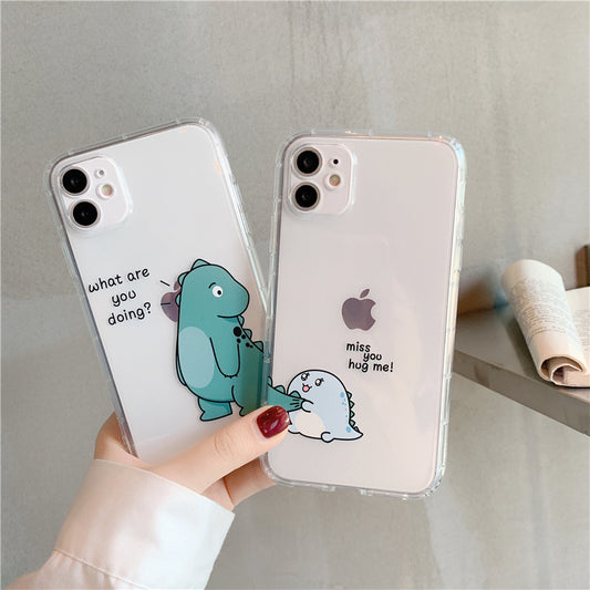 Simple Transparent Airbag Anti-fall Mobile Phone Case Protective Cover For Cute Couples