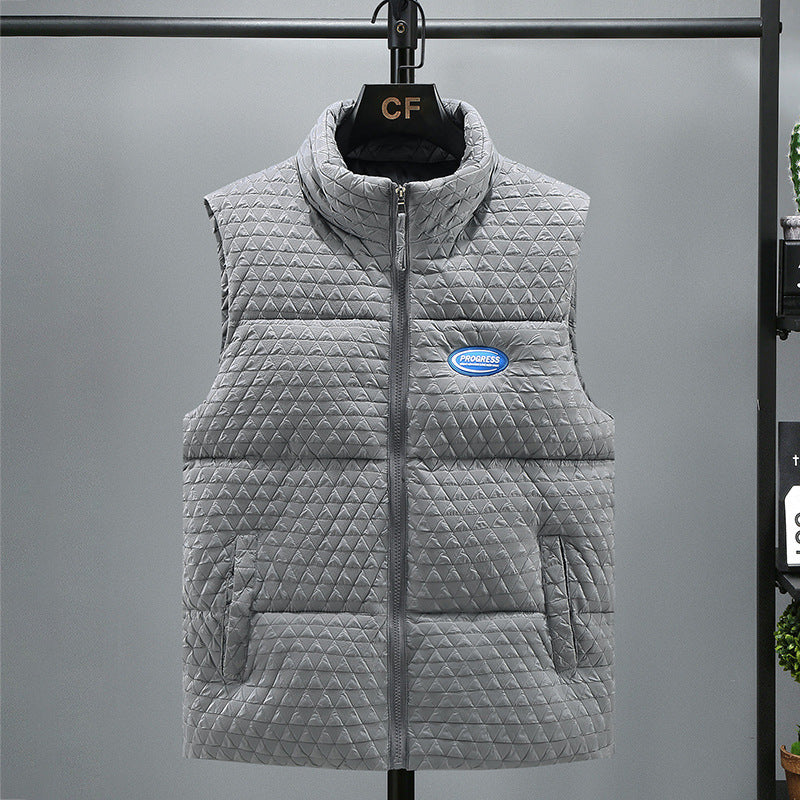 Embroidered Cotton Vest Men's Winter Men's New Stand-up Collar Cotton Vest Cotton Work Clothes