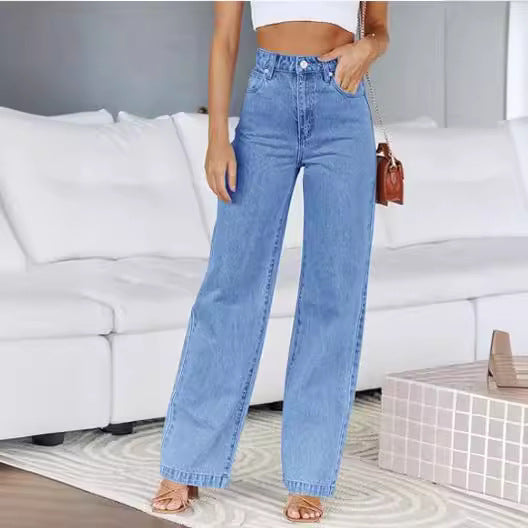 Mode Damen Jeans Lose All-Matching Straight