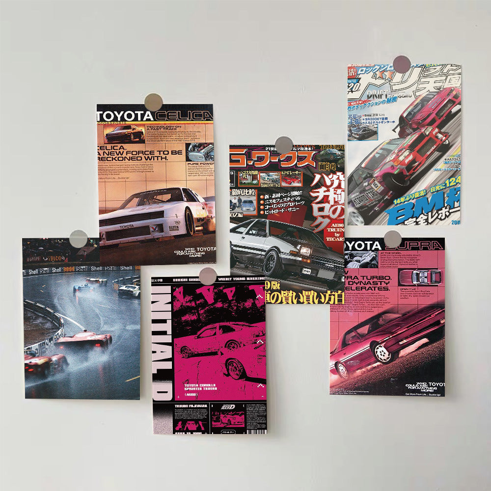 10 Retro Car Poster Wall Stickers For Students