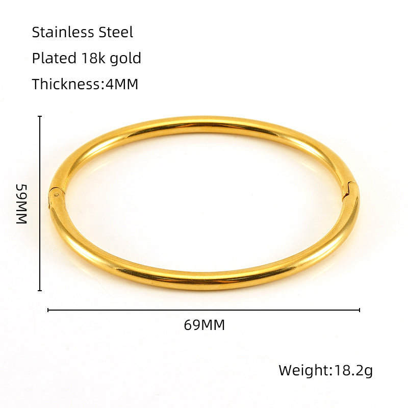 Fashion Bamboo Titanium Steel Bracelet Three Beads