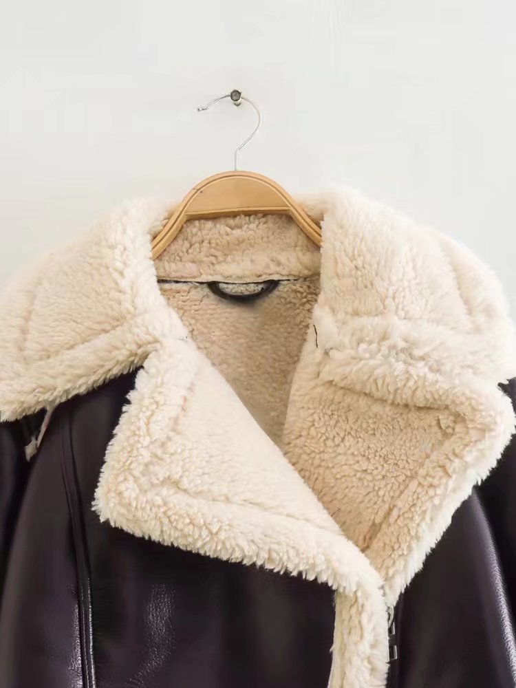 Frauen Kurze Revers Lange Hülse Dünne Mode Persönlichkeit Jacke Jacke