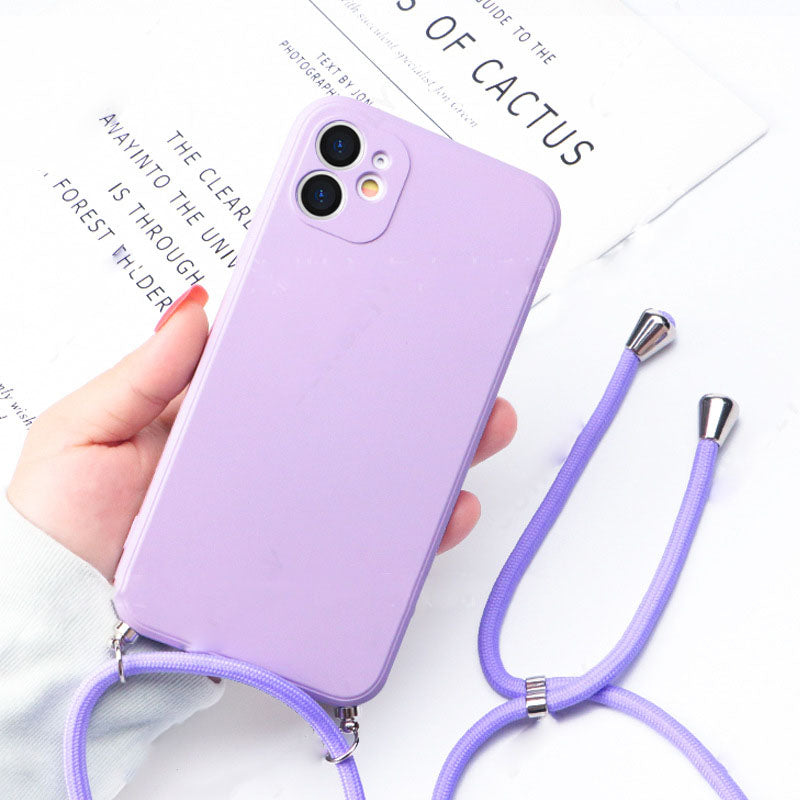 Creative And Simple Liquid Silicone Lanyard Phone Case