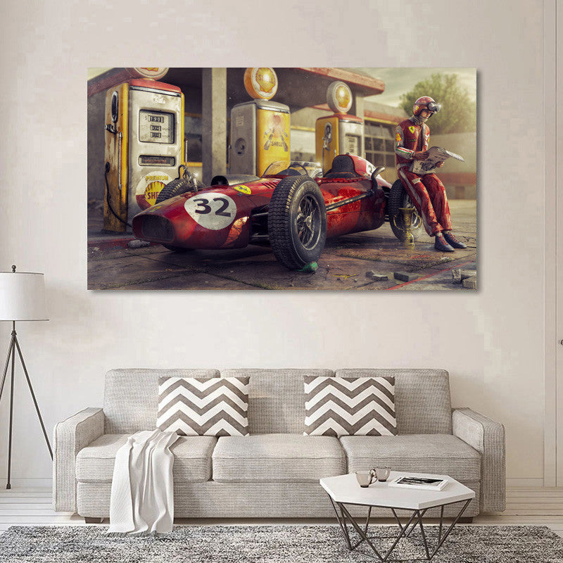 Classic Racing Vintage Poster Art Canvas Painting