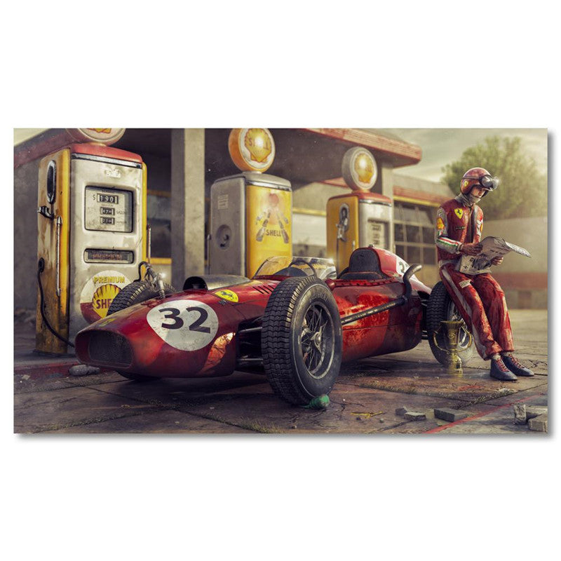 Classic Racing Vintage Poster Art Canvas Painting