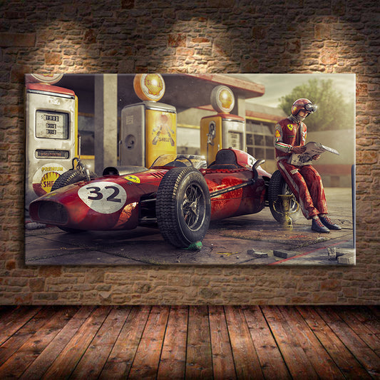 Classic Racing Vintage Poster Art Canvas Painting