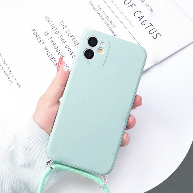 Creative And Simple Liquid Silicone Lanyard Phone Case